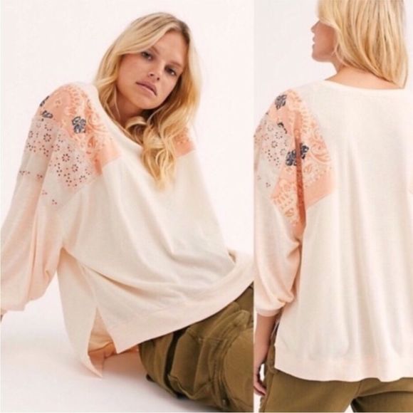 Free People Feelin’ It Oversized Drop Sleeve Top - Picture 1 of 7
